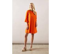 Petite Broderie Flute Sleeve Dress Wallis Orange 12