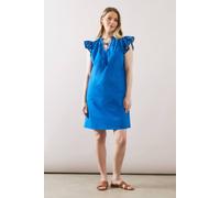 Wallis Petite Broderie Poplin Shift Dress In Cobalt cobalt 10