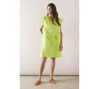 Wallis Petite Broderie Poplin Shift Dress In Lime lime 8