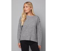 Wallis Petite Button Detail Knitted Jumper In Grey grey XL