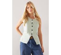 Wallis Petite Button Through Waistcoat In Sage sage 10