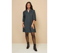 Wallis Petite Check Collarless Shift Dress In Green green 20