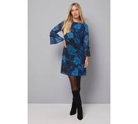 Wallis Petite Chiffron Ruffle Sleeve Shift Dress In Teal teal 8