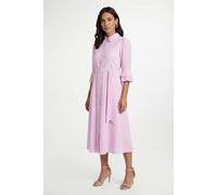 Wallis Petite Cotton Dobby Ruffle Shirt Dress In Pink pink