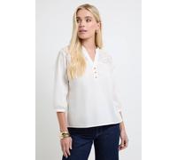 Wallis Women's Petite Cotton Lace Detail Shirt in Ivory | Size: 18 Wallis Ivory 18