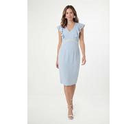 Wallis Women's Petite Crepe Embellsihed Pencil Dress in Blue | Size: 20 Wallis Blue 20