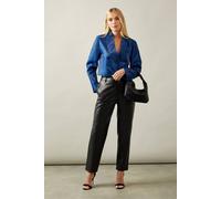 Wallis Petite Crop Double Breasted Blazer In Teal teal 16