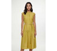 Wallis Women's Petite Denim Look Drop Waist Midi Dress in Yellow | Size: 14 Wallis Yellow 14