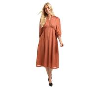 Wallis Women's Petite Dobby Pleat Detail Button Midi Dress in Peach | Size: 12 Wallis Peach 12