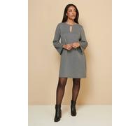 Wallis Petite Dogtooth Jacquard Ponte Shift Dress In Black black 16