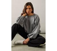 Wallis Petite Elasticated Hem Jersey Sweatshirt Co-Ord In Grey Marl grey marl 18
