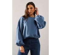 Wallis Petite Elasticated Hem Jersey Sweatshirt Co-Ord In Slate slate 18