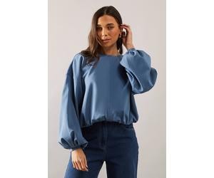 Wallis Petite Elasticated Hem Jersey Sweatshirt Co-Ord In Slate slate 18