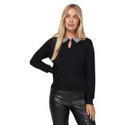 Wallis Women's Petite Embellished Collar Knitted Jumper in Black | Size: Large Wallis Black L
