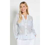 Wallis Women's Petite Embroidered Overhead Shirt in Blue | Size: 12 Wallis Blue 12