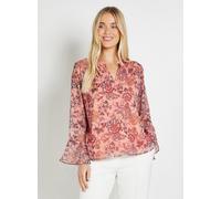 WALLIS Petite Floral Cuff Detail Ladder Trim Blouse 18