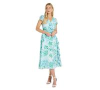 Wallis Women's Petite Floral Dobby Ruffle Midi Dress in Blue | Size: 16 Wallis Blue 16