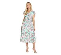 Wallis Women's Petite Floral Dobby Ruffle Midi Dress in Ivory | Size: 16 Wallis Ivory 16