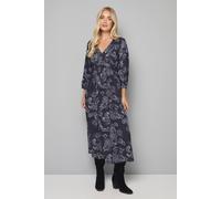 Wallis Petite Floral Lace Insert Midi Dress In Black black 16