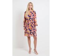 Wallis Women's Petite Floral Mesh Ruffle Sleeve Shift Dress in Navy | Size: 16 Wallis Navy 16