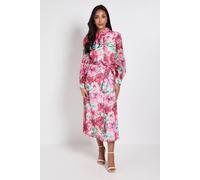 Wallis Petite Floral Organza Shirt Midi Dress In Ivory ivory 18