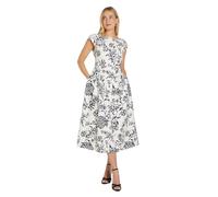 Wallis Women's Petite Floral Ottoman Fit & Flare Midaxi Dress in Ivory | Size: 16 Wallis Ivory 16