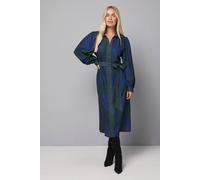 Wallis Petite Floral Print Button Shirt Midi Dress In Green green 14