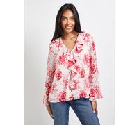 WALLIS Petite Floral Print Ruffle Detail Blouse 18