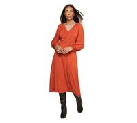 Wallis Women's Petite Gathered Front Jersey Dress in Rust | Size: 8 Wallis Rust 8
