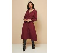 Wallis Petite Gathered Front Jersey Dress In Plum plum 16