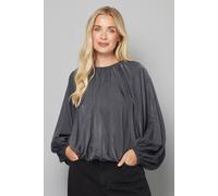 Wallis Petite Gathered Puff Hem Blouse In Charcoal charcoal 18