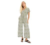 Wallis Petite Geo Jersey Drawstring Jumpsuit, 12, Khaki
