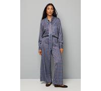 Wallis Petite Geo Wide Leg Trouser In Navy navy