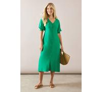 Wallis Petite Green Button Through Viscose Midi Dress green 12