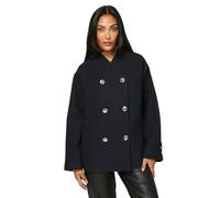 Wallis Petite Grown On Neck Peacoat, 14, Navy
