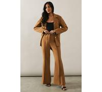 Wallis Petite High Waist Flare Trousers In Camel camel 20