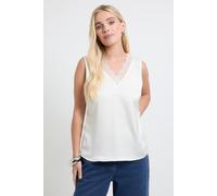 Wallis Petite Lace Trim Cami Top In Ivory ivory