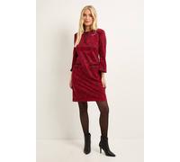Wallis Petite Leopard Ponte Contrast Shift Dress In Red red