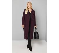 Wallis Petite Longline Belted Coat With Splits In Berry berry