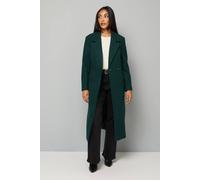 Wallis Petite Longline Belted Coat With Splits In Green green