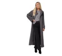 Wallis Women's Petite Maxi Double Breasted Car Coat in Grey | Size: 14 Wallis Grey 14