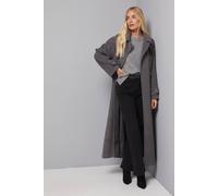 Wallis Petite Maxi Double Breasted Car Coat In Grey grey 16