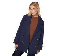 Wallis Women's Petite Mid Length Double Breasted Coat in Navy | Size: 16 Wallis Navy 16