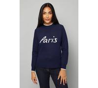 Petite Navy Paris Crew Neck Jumper Wallis Navy M
