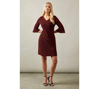 Wallis Petite Occasion Glitter Jersey Ruffle Shift Dress In Red red 20
