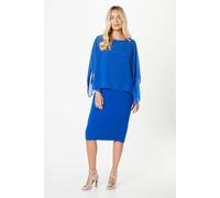 Wallis Petite Occasion Hotfix Overlay Formal Midi Dress In Cobalt cobalt 10