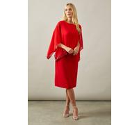 Wallis Petite Occasion Sequin Overlay Formal Midi Dress In Red red 8