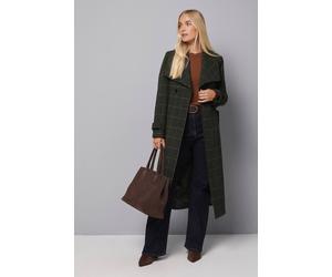 Wallis Petite Oversized Collar Maxi Coat In Green green