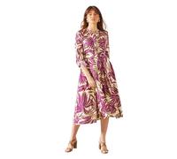 Wallis Petite Palm Viscose Linen Shirt Dress, 16, red
