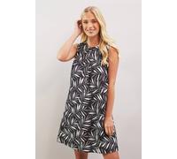 Wallis Petite Palm Viscose Shift Dress In Black black 12